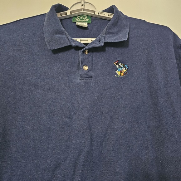 Vintage WALT Disney World GOLF Donald Duck Men's Size Large Polo Shirt Navy Blue - Picture 3 of 7
